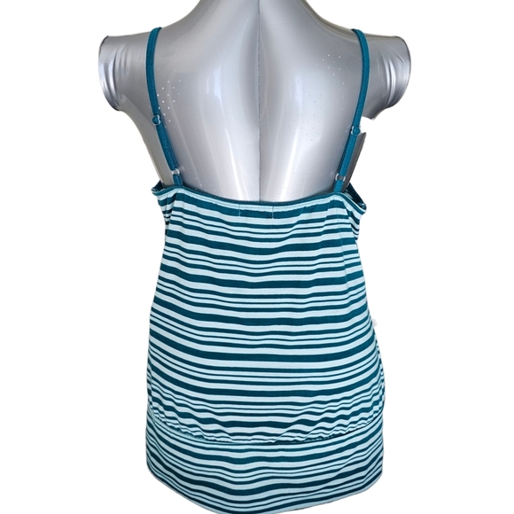 Route 66 Striped Floral Tank Top Size XL Blue White Red FlowerStylish - Picture 3 of 6